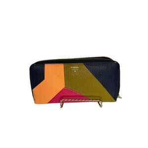 Fossil VDAY Patchwork Zip Long Wallet